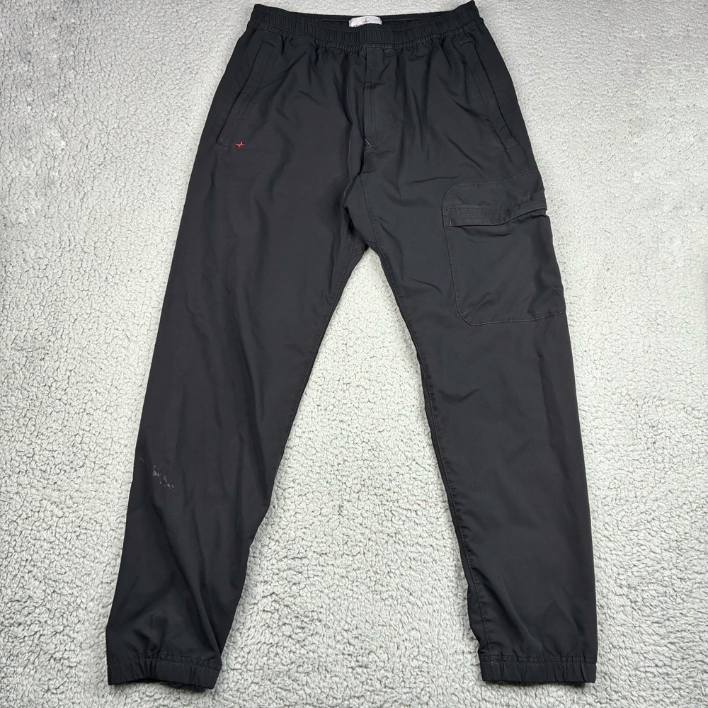 Stone Island Marina Pants Men's 31 Black Tapered Stretch Cargo Joggers Italy